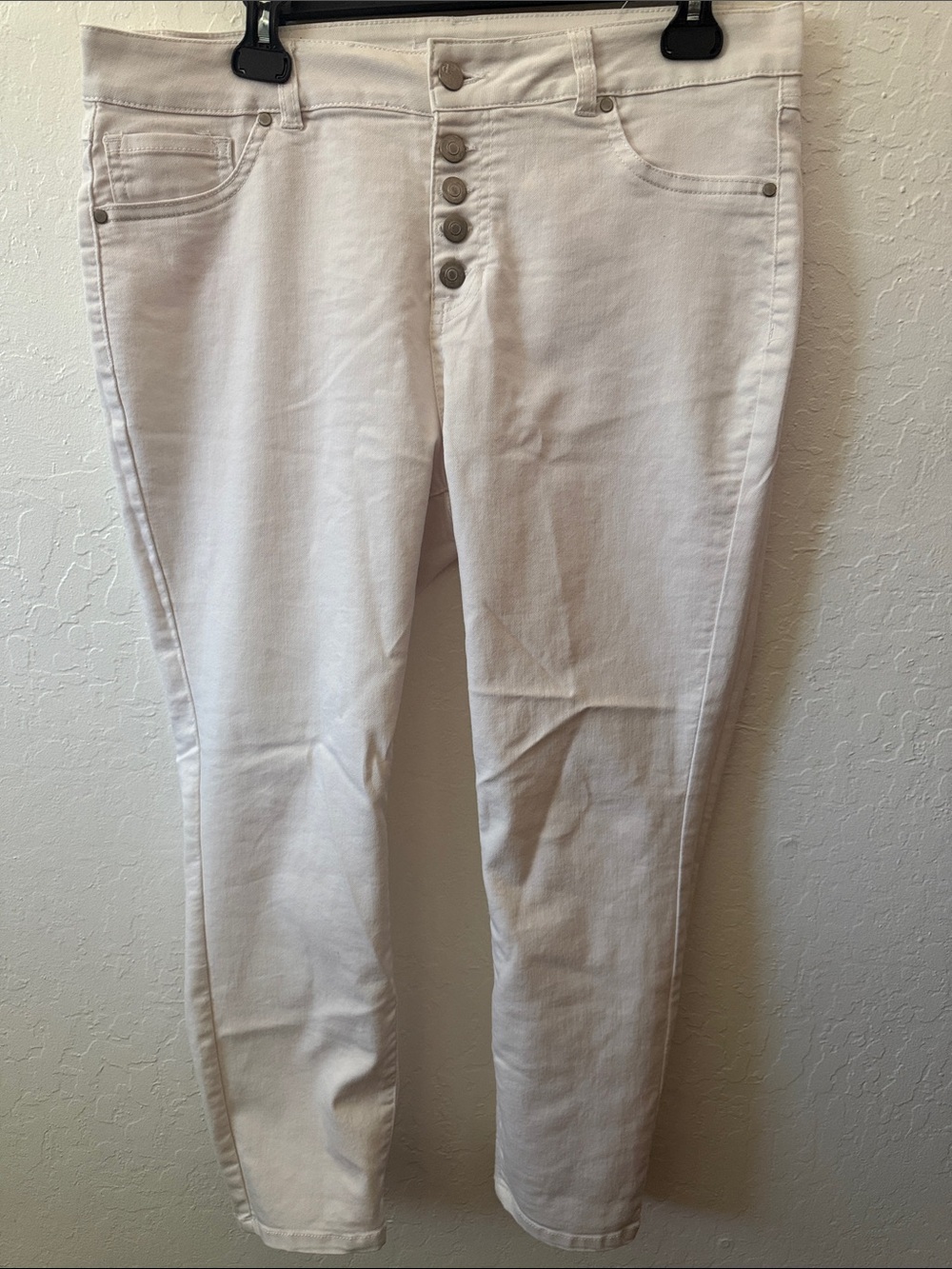 d. jeans White Skinny Button-Fly Jeans